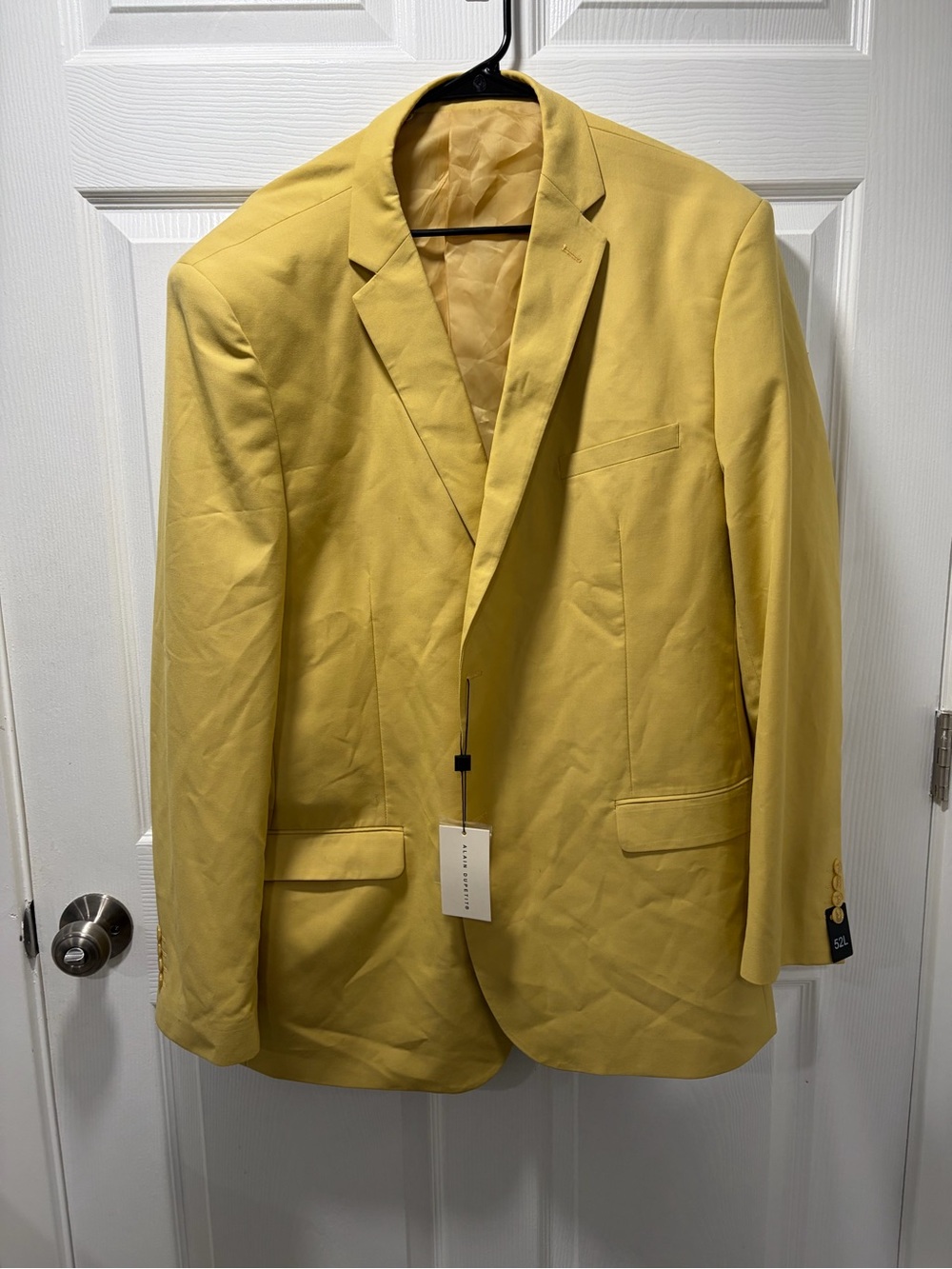 NWT Alain Dupetit Mustard Yellow Blazer Jacket TR Fabric 2 Button Size 52L
